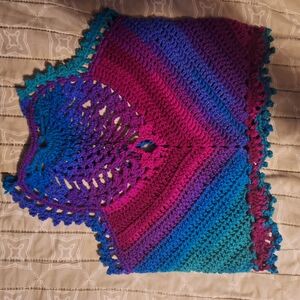 Multicolor Crochet Poncho